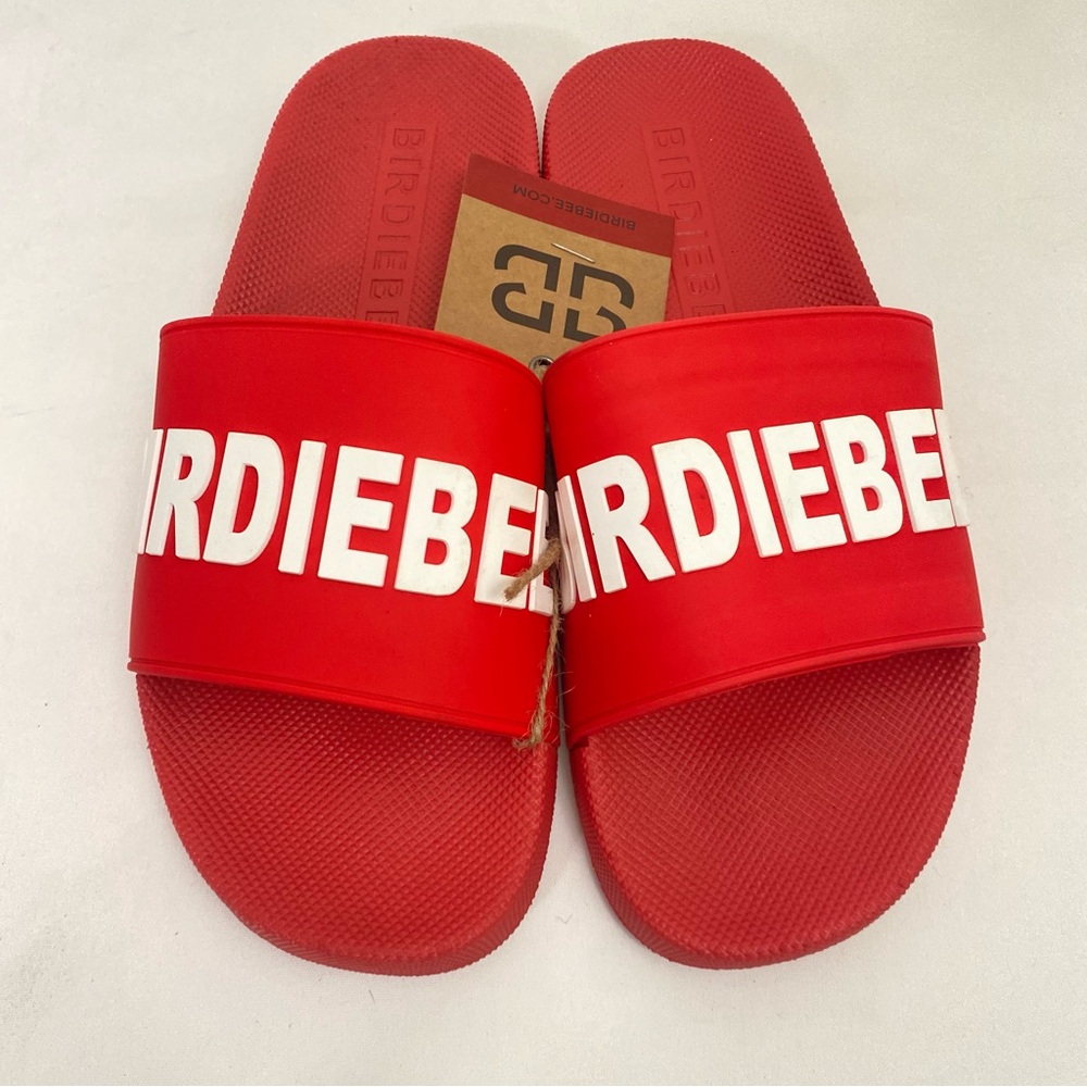 BIRDIEBEE Red Statement Slide Sandals 11 Womens Beach … - Picture 4 of 5